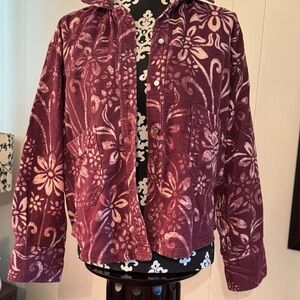 We The Free Purple Floral Calico Flannel Shirt